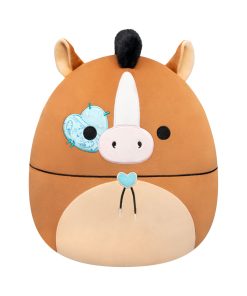 12-Inch Brisby the Brown Horse with Bolo Tie and Heart Eyepatch