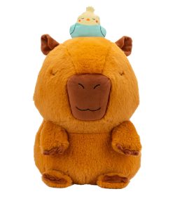 Russ 14-Inch Sleepy Capybara with Bird Plush