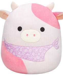 14-Inch Reshma the Light Pink Cow with Purple Bandana