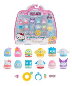 Squish-a-longs Hello Kitty and Friends Pool Party Mini-Squish + Accessory 12-Pack