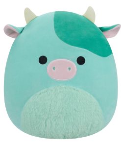 14-Inch Seamus the Green Cow with Fuzzy Belly