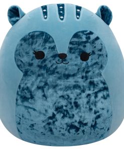 14-Inch Brunhilda the Blue Tonal Squirrel with Velvet Accents