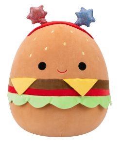 14-Inch Carl the Cheeseburger with Red and Blue Star Headband