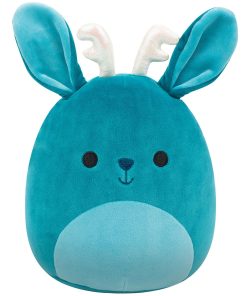 8-Inch Aspen the Sea Green Jackalope with Iridescent Horns