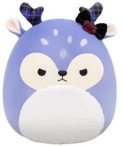 14-Inch Binoche the Purple Fawn with Plaid Antlers and Bow
