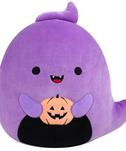 12-Inch Jordon the Purple Ghost Holding Jack O'Lantern