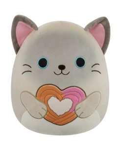 12-Inch Felton the Siamese Cat Holding Heart Churro