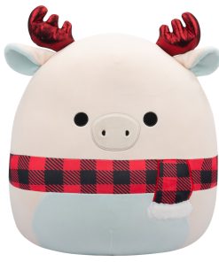 16-Inch Matthew the White Moose with Glitter Antlers